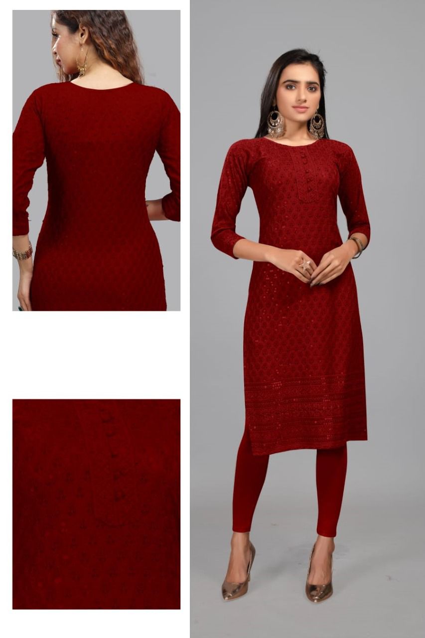 Golden Crush Fancy Designer Ethnic Wear Rayon Kurtis Collection